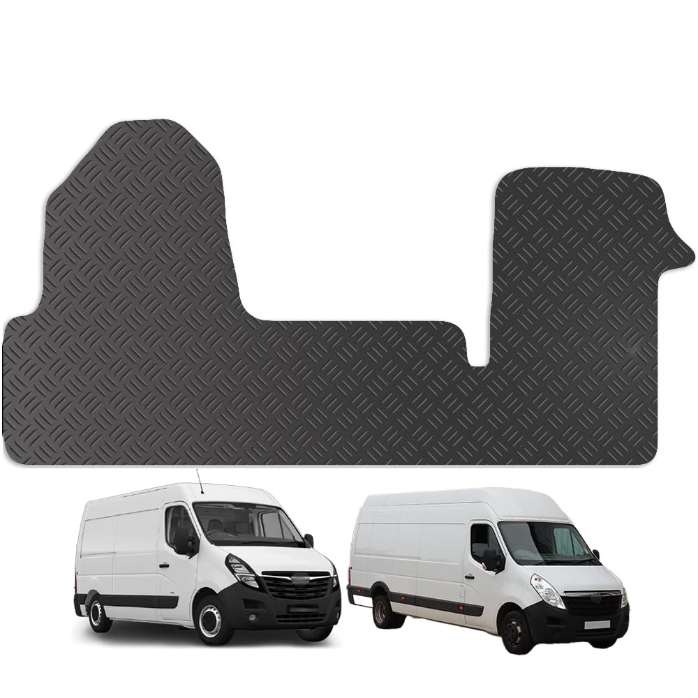 Carsio Van Mats For Vauxhall Movano & Renault Master (2010 to 2022) Tailored Fit Rubber Floor Mat Set Complete Accessory Black Custom Fitted - Anti-Slip Backing, Heavy Duty & Waterproof