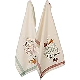 DII Fall Kitchen Towels for Kitchen Decorative Cotton Dish Towel Set, 18x28, Grateful Heart, 2 Count