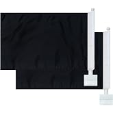2 Pack Color Car Pure Solid Colour Black Flag and Pole, Car Logo Window Clip Can be Clipped to Most Windows 14 inch Flag Pole and 16 x 10 inch Double Sided