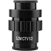 0.5X C-Mount Objective Lens,1/2 CTV Adapter for Video Digital Camera Trinocular Stereo Microscope, Comes with 1-1/8