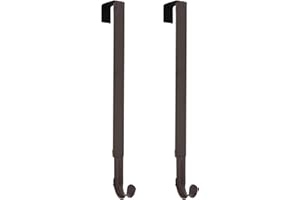 Haute Decor Adapt Adjustable Length Wreath Hanger - 2 Pack (Matte Brown) - Two Strong Over The Door Wreath Holders - Holds up to 20 pounds