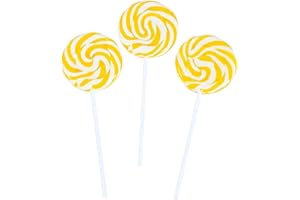 RBBZ PARTY YELLOW SWIRL LOLLIPOPS - 24 CANDY SUCKERS INDIVIDUALLY WRAPPED - LARGE 2 INCH POPS - CANDY BUFFET