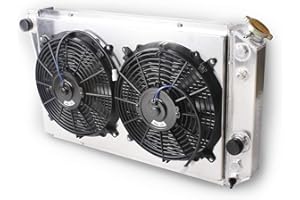 LUXERAD OHOB-COOL 3 Row Full Aluminum Radiator with Fan For 1984-1990 Chevy Corvette 5.7L V8 /1982-2002 S10 Conversion LS