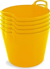 Neat Plastics Flexi Tubs Pack of 5 Yellow 42L Large Buckets