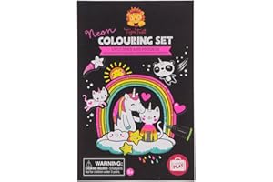 Tiger Tribe Neon Coloring Set - Unicorns & Friends,Pink, 1 Count (Pack of 1)