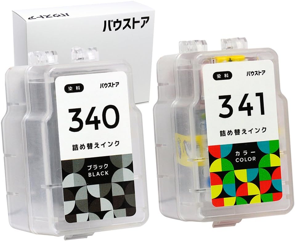 Amazon バウストア 詰め替えインク Canon 340 Bk用 1個 341 カラー用 1個 バウストア インクカートリッジ 通販