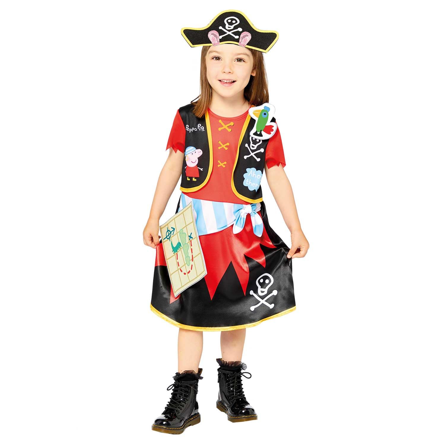 (PKT) (Fix 1/1) (9910170) Child Girls Peppa Pig Pirate Dress Costume (1-2yr)
