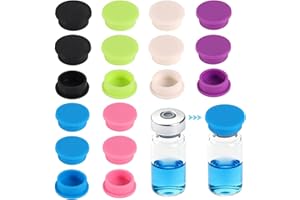 18pcs 3ml Glass Vial Protective Caps, 6 Colors Dust-Proof Leakproof Twist-Off Cap Covers for Injection Vials Liquid Storage &