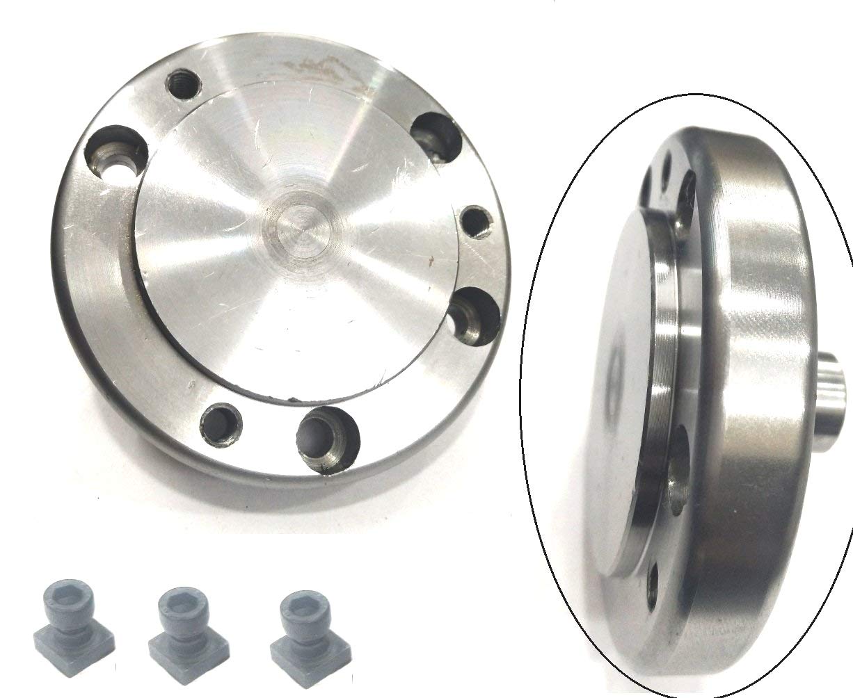 Back Plate for Rotary Tables to Mount Chucks (Supplied with Relevant 3 X TNUTS +Bolts)-Engineering Tools Dia 80 MM-Recess 55 MM