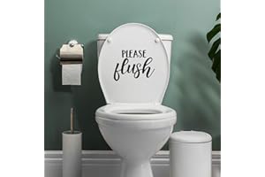 IMPRINTED DESIGNS WALL DECALS Vinyl Wall Art Decal - Please Flush - 7" x 8" - Modern Inspirational Funny Quote Sticker for Home Bedroom Office Bathroom Store School Restroom Decor