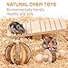 Hamster Chew Toys, Gerbil Rat Guinea Pig Chinchilla Chew Toys Accessories, Natural Wooden Dumbbells Exercise Bell Roller Teeth Care Molar Toy for Rabbits Bird Bunny (2)