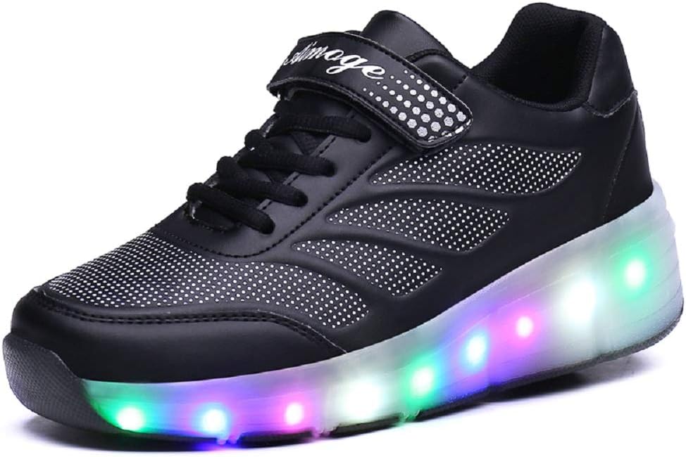 Led Wheel Roller Skate Shoes Automatic Retractable Technical Skateboarding Shoe High Top Inline Wheel Skates Cross Trainers Flashing Multisport Outdoor Running Gymnastics Sneakers Pink