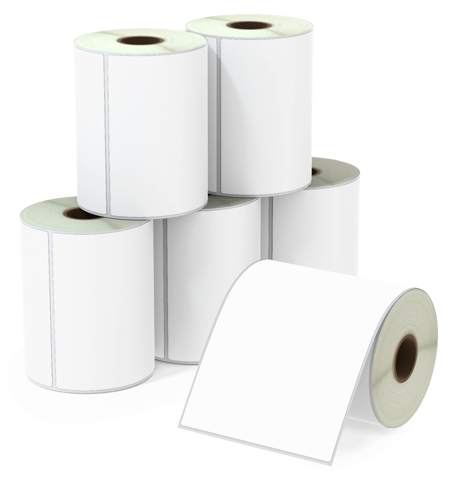 BETCKEY - 102mm x 165mm(4 in x 6.5 in) Large Shipping & Multipurpose Thermal Labels, 250 Perforated Stickers per Roll Compatible with Zebra & More Printers [6 Roll/1500 Labels]