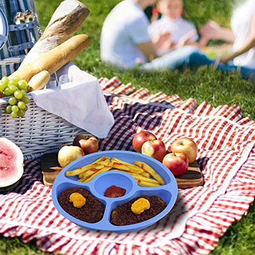 Silicone Toddler Plates, Divided Plates for Kids(4 Pack) 8 inch
