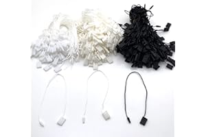 ACUTEYE 1000Pcs 7-inch Hang Tag String, Nylon Snap Lock Pin Loop Fastener Hook Ties for Clothes Tags, Price Tags, Shoes Snap Lock, Luggage Label, Easy and Fast to Attach (White)