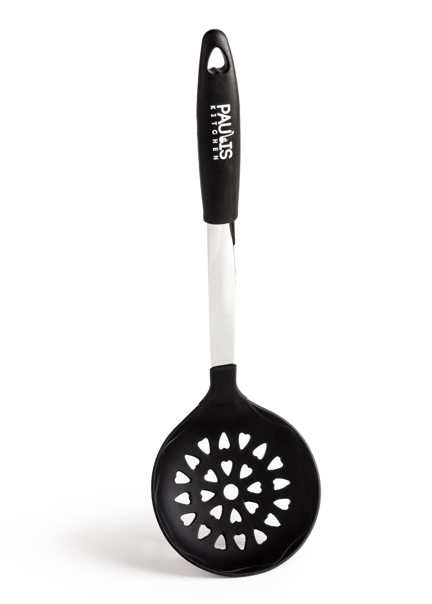 Set utensili da cucina Paulis Kitchen composto da 6 pezzi – in silicone / acciaio inox – cucchiaio da portata, cucchiaio forato, spatola, schiumarola, mestolo, servispaghetti