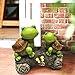 LA JOLIE MUSE Garden Statue Figures Turtles on a Log, 9 Inch Large Resin Patio Lawn yard Indoor Outdoor Decorations, Housewarming Gift