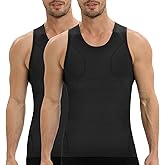 PODFAN Compression Shirt Men, Slimming Tank Top, Gynecomastia Undershirts, Tummy Control Shapewear, Mens Body Shaper Vest