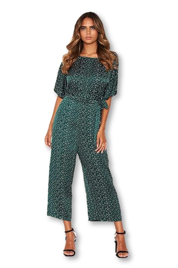 AX Paris Polka Dot Tie Front Dress Navy - Bubbleroom