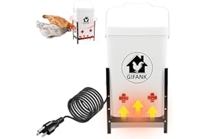 GIFANK 2 in 1 Heated Chicken Waterer 3 Gallon with Heated Stainless Steel Table Heated Poultry Waterer Constant Temperature Chicken Coop Water Heater for Winter Chicken Coop Accessories 35w
