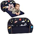 Delsit Toddler Sofa & Kids Couch - 2 in 1 Foldable Soft, Comfy Couch & Furniture with Washable Cover - Durable & Lightweight Design - Perfect for Playrooms, Bedrooms & Nurseries | (Cosmos)