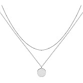 MEVECCO Layered Heart Necklace Pendant Handmade 18k Gold Plated Dainty Gold Choker Arrow Bar Layering Long Necklace for Women