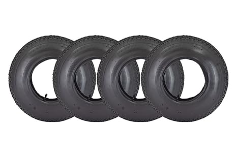 4 x HSM Set Schubkarren Schlauch 4.80/4.00-8 Schubkarrenrad Ersatz Rad Reifen Luftrad mit Mantel