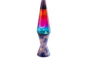 Spencer Gifts Lava® Lamp - 17" Nebula - The Original Motion Lamp - White Wax and Clear Liquid with Printed Base and Hand Painted Globe Exclusive