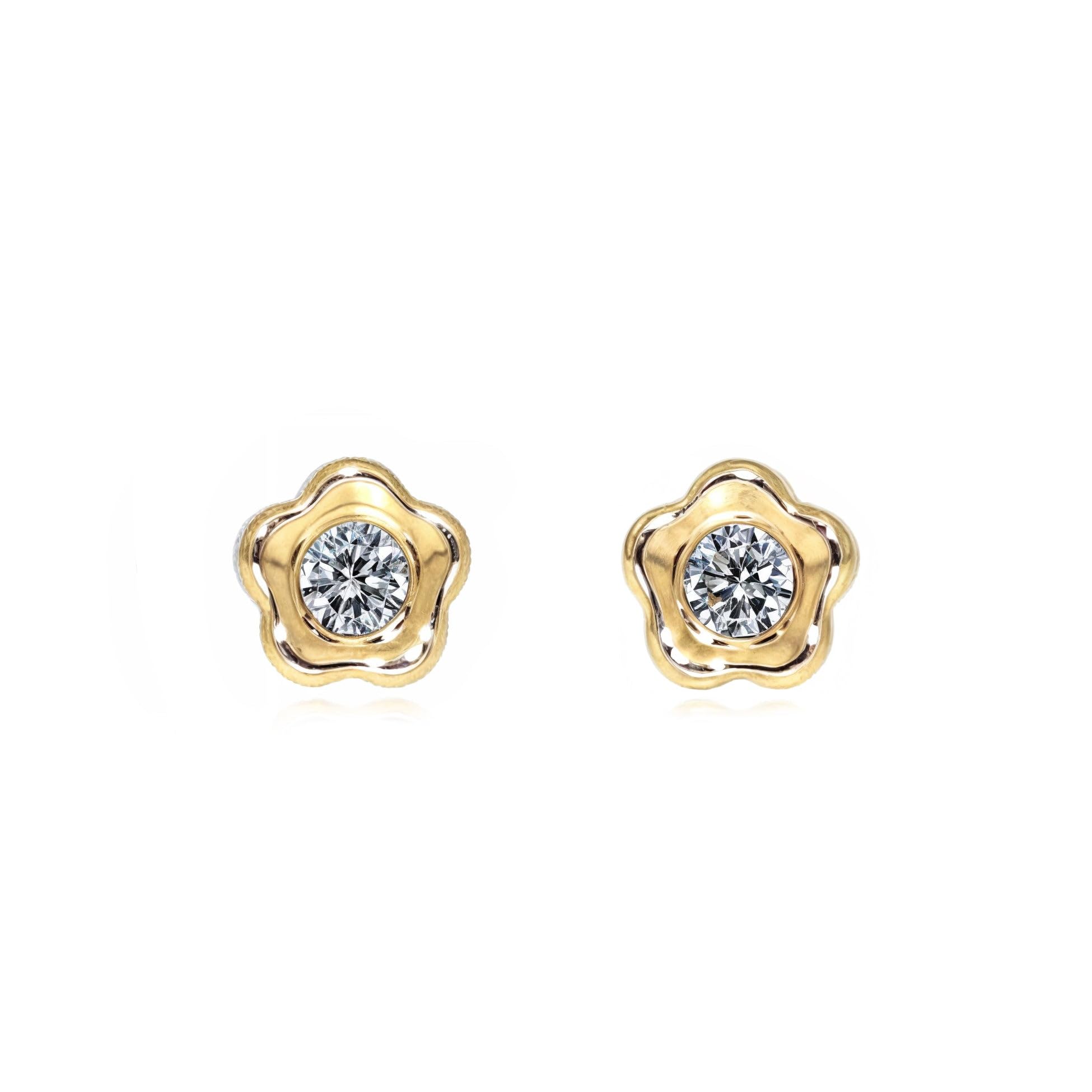 9ct Yellow Gold Daisy flower Children's Earrings