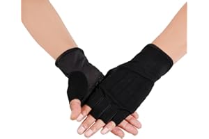 JISEN Men Sunscreen Fingerless Cotton Gloves UV Protection Driving Polyester Mittens