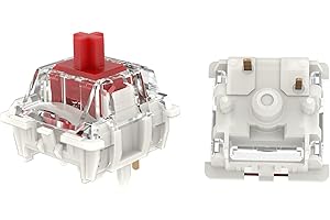 GUYEKS Gateron G Pro 3.0 Red Switches 5-Pin 45gf Linear Pre-lubed Switch,Pin-Enhanced,Suitable for Games,Anchors,DIY Peripheral Customization Enthusiasts,Office Users(90PCS,Red,5-Pin)