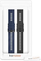 kwmobile 2x Straps for HONOR Watch GS Pro Silicone Replacement Bands Black Dark view 7