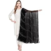 Chandrakala Dupatta for Women, Shawl Scarf Wrap Chunni (D289-P)
