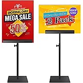 JR-MOV Tabletop Sign Holder Stand - Adjustable Double-Sided Poster Stand for Display Vertical Horizontal View, Portable Sign Holders for Table Top, Fit for Retail Restaurants Trade Shows, 2 Pack
