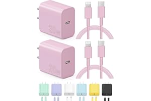 NOVOBIT Charger for iPhone Charger Fast Charging 20W USB C Wall Charger with 6FT Super Fast Charger Cable Compatible with iPhone14/14 Pro Max/13/13Pro/12/12 Pro/11,iPad（Pink）