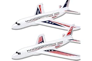 BooTaa Toy Airplanes, 2 Pack 20" Airplane Toys, Outdoor Kids Toys, Large Foam Plane Glider, Birthday Gifts for 3 4 5 6 7 8 9 10 Year Old Boys Girls, Outdoor Yard Games for Kids