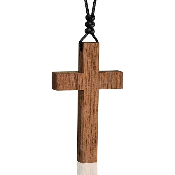 Xianli Wang Natural Sandalwood Large Cross Pendant Necklace for