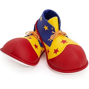 SATINIOR Clown Shoes Circus Costume Polka Dot Unisex Clown Boots Costume Accessories for Adults Party