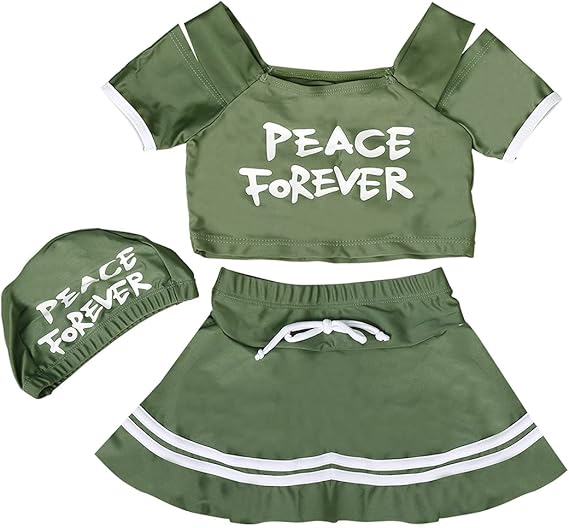 Teddy キッズ 水着 女の子 フレアスカート スイムキャップ 3点セット オフショルダー 子供用スイムウェア Kids408 水着 通販 Amazon