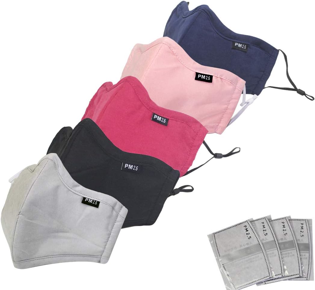 Fascigirl 5PCS Mouth Mask Breathable Anti Dust Mask Half Face Mask Mouth Cover with Filter