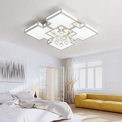 Amazon Com Dttx003 Crystal Ceiling Light Modern Square
