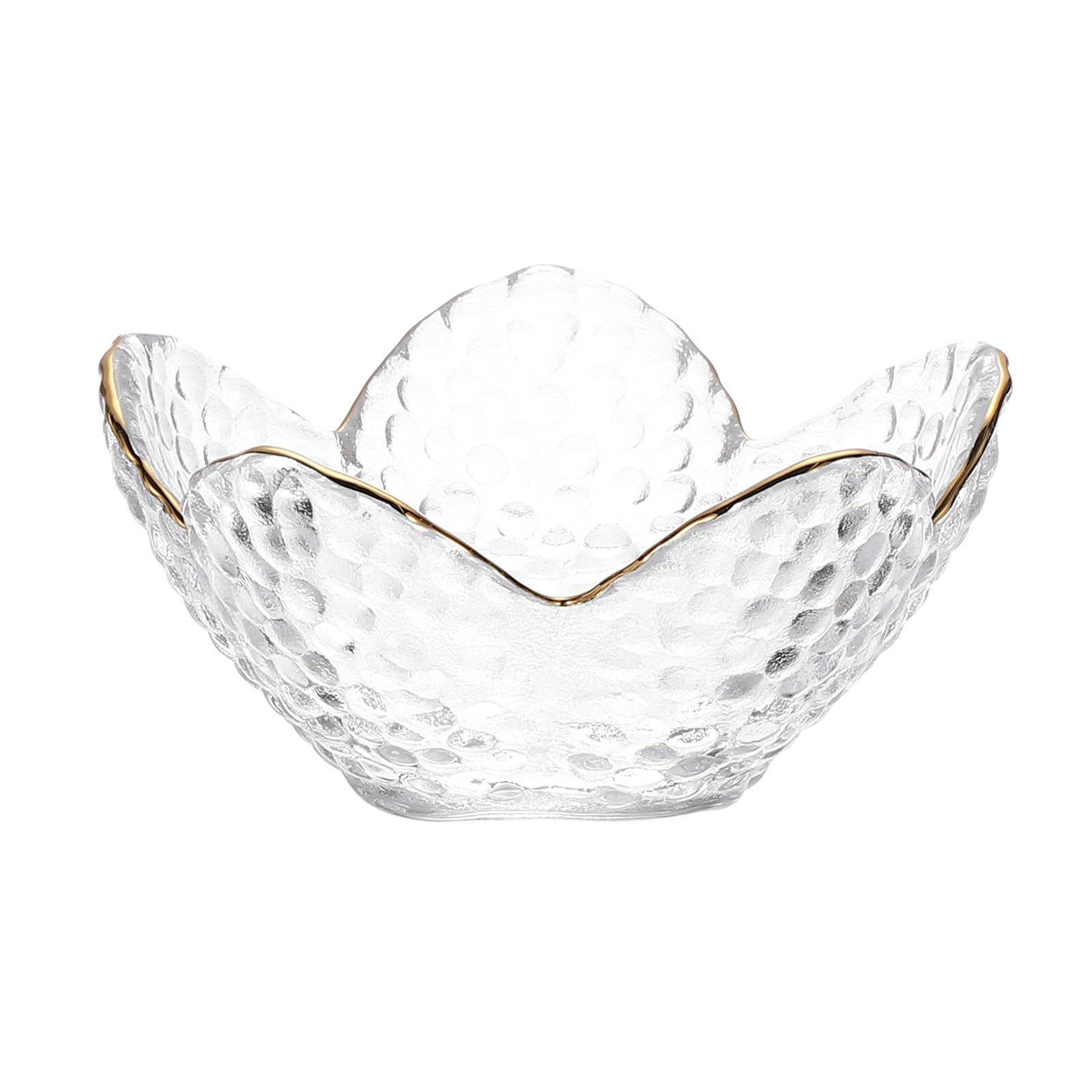 PATIKIL Lotus Jewelry Tray, Glass Trinket Dish Ring Earrings Necklaces Bracelet Holder Cute Jewelry Tray Plate Bowl for Ocean Coastal Home Decor Gift Jewelry Storage, Clear