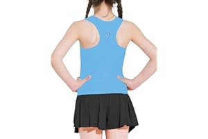 Hvididan Girls Tank Tops Racerback Crewneck Sleeveless Athletic Quick Dry Shirts Workout Yoga 5-14 Years