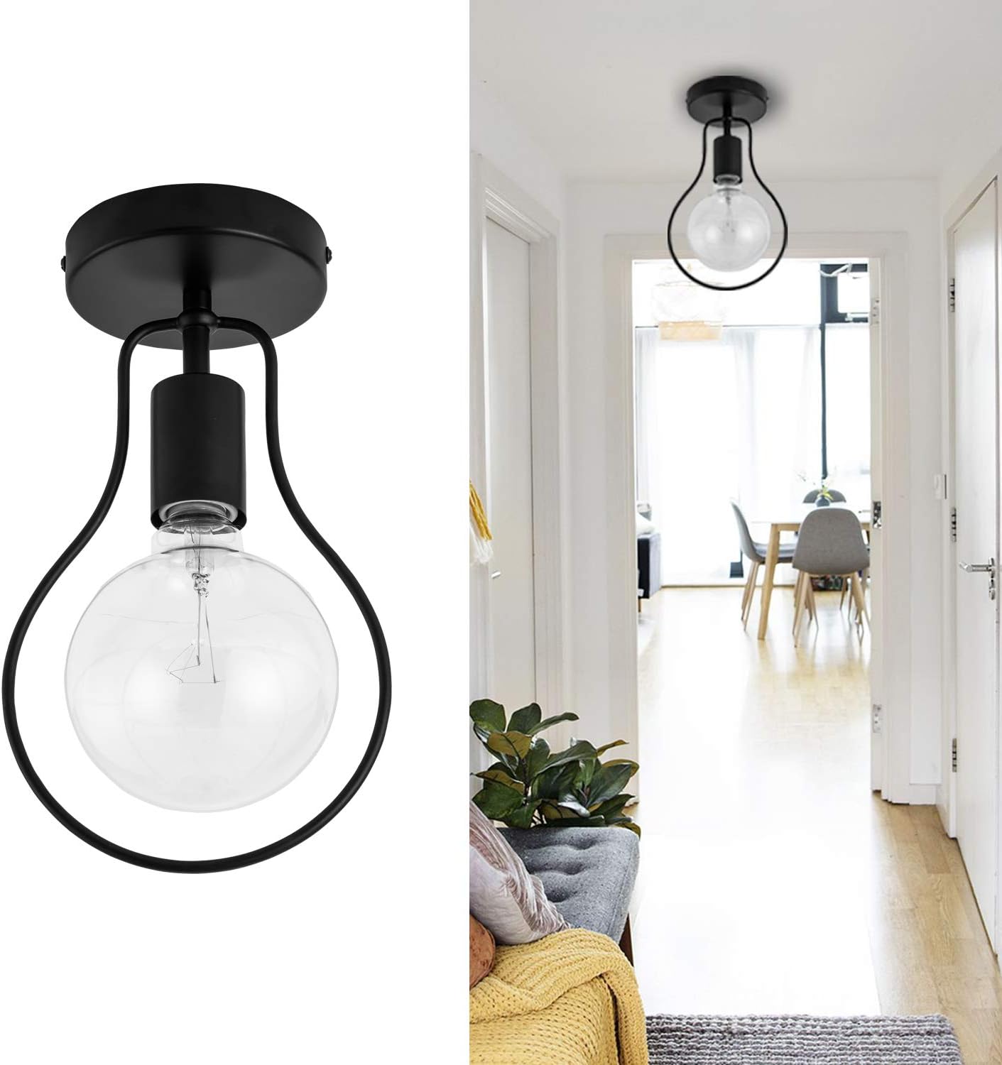 Metal Ceiling Lights Fixture Industrial Black Ceiling Lamp