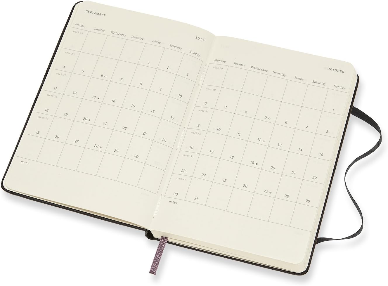 Moleskine Week Calendar, Wallet, 18 Months, 2017/2018, Horizontal, Pocket, A6, Hard Cover, Black - Image 5
