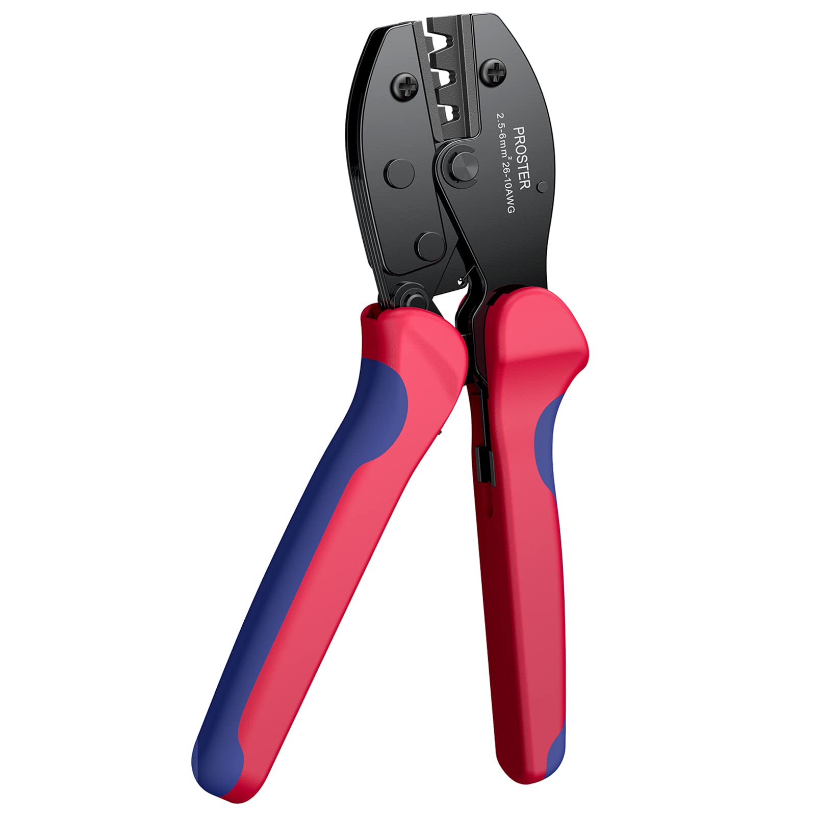 Proster Solar Crimper PV Crimping Tool 26-10 AWG Ratcheting Connector for 2.5-6.0 mm² Solar Panel PV Cable Ratcheting Wire Terminal Crimping Tool with Adjustable Star Wheel