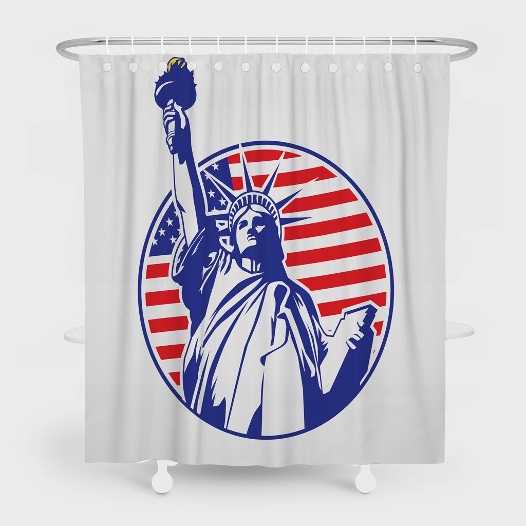 Amazon Com Summor Mildew Resistant Shower Curtains Liberty Statue