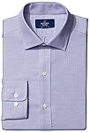 Buttoned Down Men's Classic Fit Spread-Collar Small Geo Non-Iron Dress Shirt, pink/blue, 19.5 39