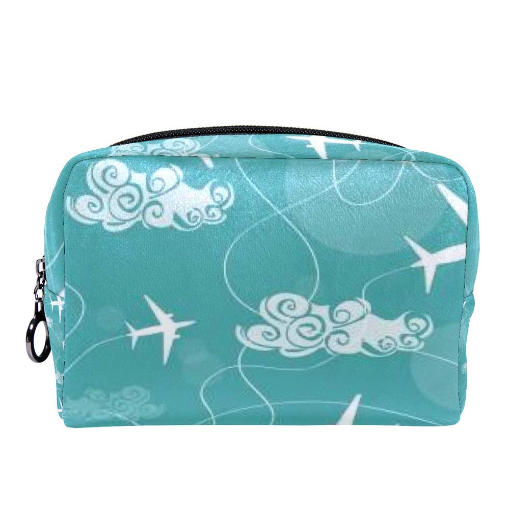 White Airplanes Flying In The Sky Make Up Cosmetics Pouch