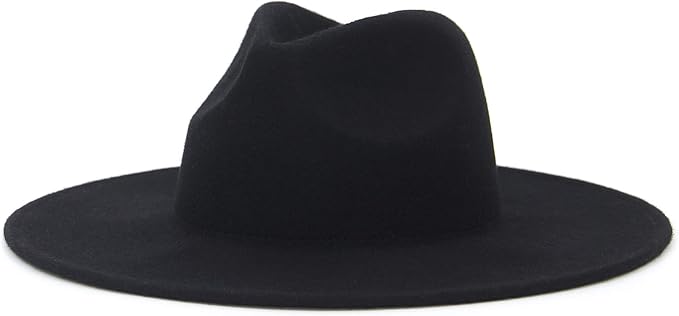Amazon Eozy つば広 帽子 レディース メンズ ハット ソフトハット ブリムハット 中折れハット フェルトハット 紳士帽 小顔効果 フォーマル パーティー オールシーズン パナマハット M ブラック ハット 通販